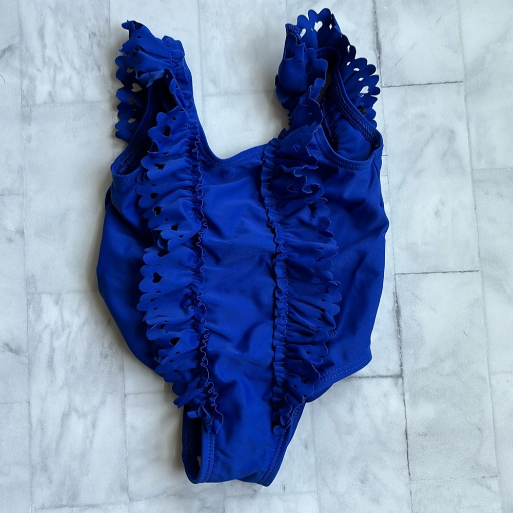 Lili Gaufrette Royal Blue Ruffle One-Piece Swimsuit Size 2T